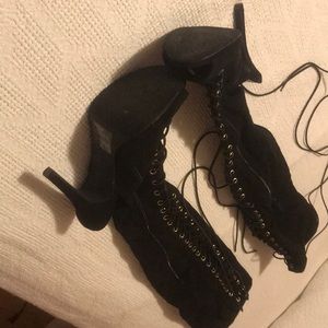 Lola Shoetique knee high lace up boots